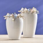 VASE WITH BIRDS L WHITE