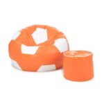 THE KICKBACK FOOTBALL BEAN BAG WITH FREE FOOT STOOL