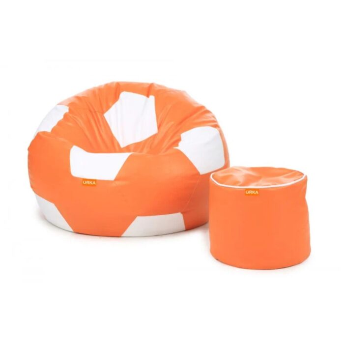 THE KICKBACK FOOTBALL BEAN BAG WITH FREE FOOT STOOL