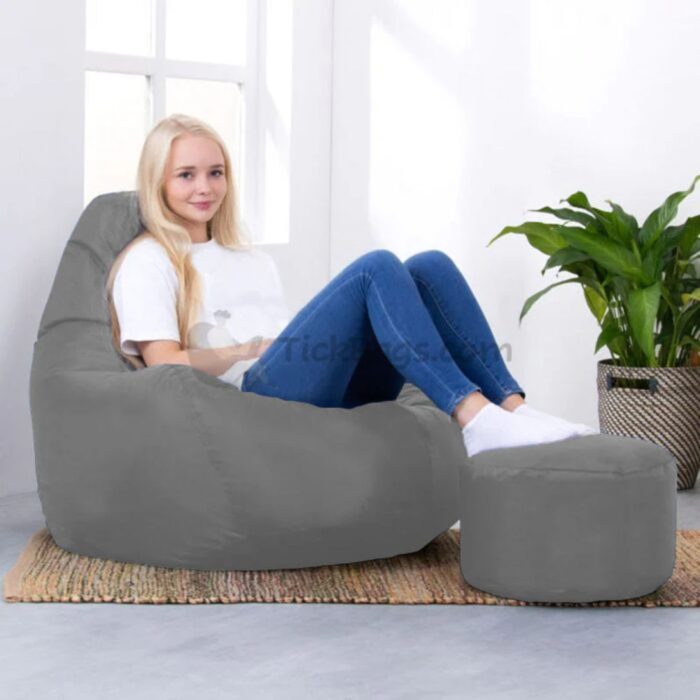 BUCKET BEAN BAG CHAIR AND FOOT STOOL