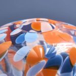 VASE LILLY DOTS BLUE-ORANGE