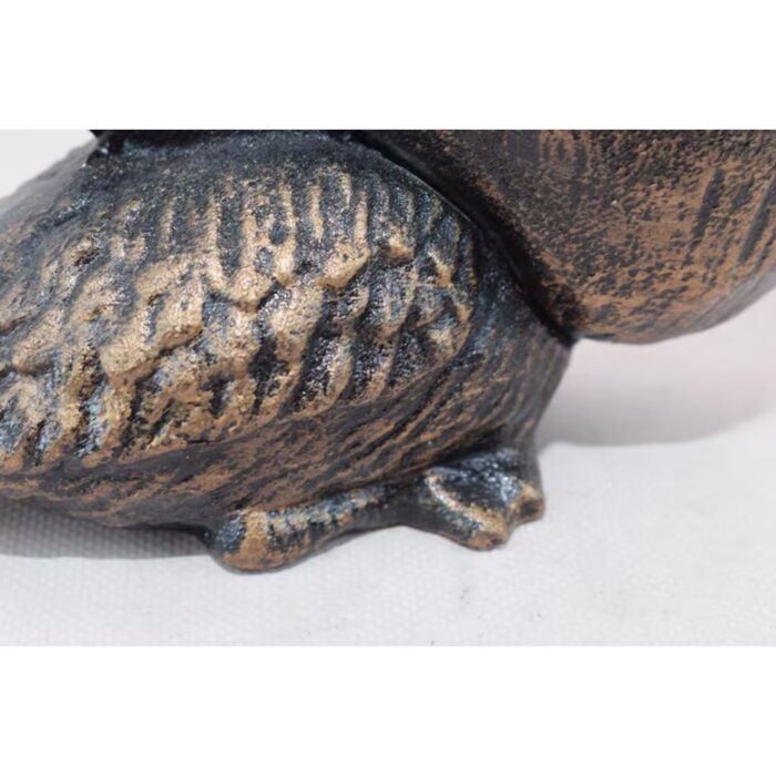 VINTAGE CAST IRON FUNNY PELICAN STATUE