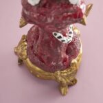 SET OF 2 CANDLEHOLDERS LEOPARD HAND-PAINTED