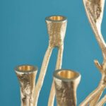 CANDLESTICK ROOTS GOLD ALUMINUM HANDMADE