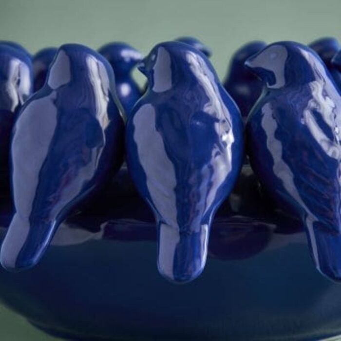 BOWL WITH BIRDS BLUE
