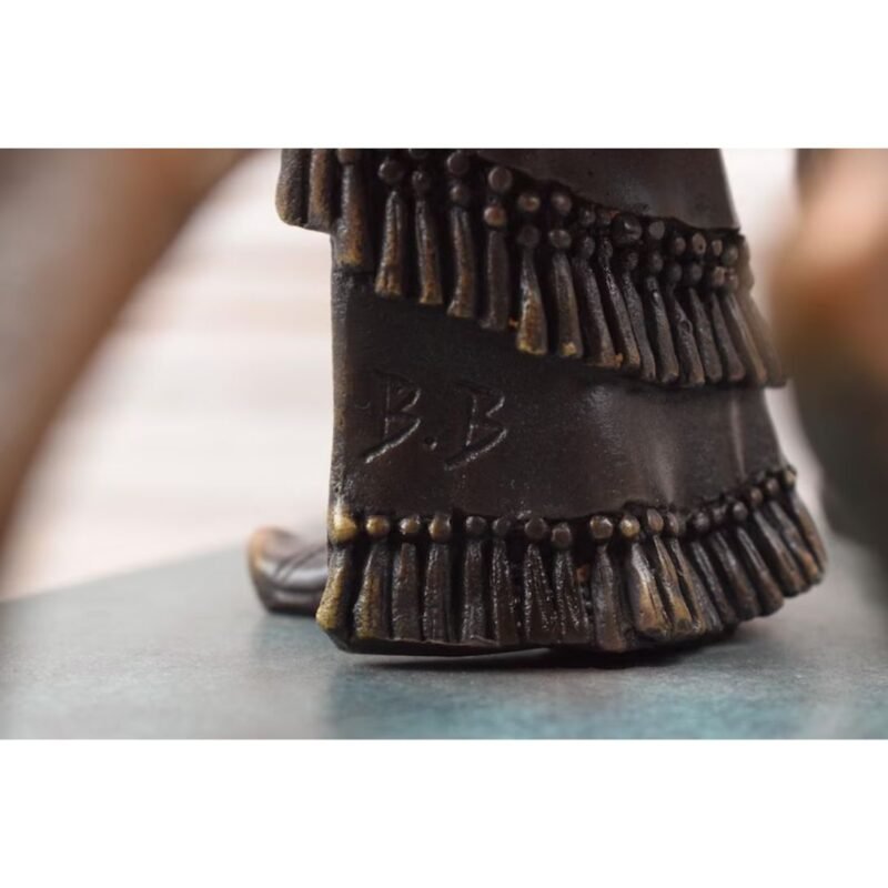 WARRIOR AMAZON GODDESS WITH TIGER BRONZE STATUE