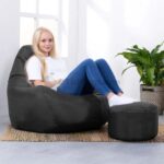 BUCKET BEAN BAG CHAIR AND FOOT STOOL