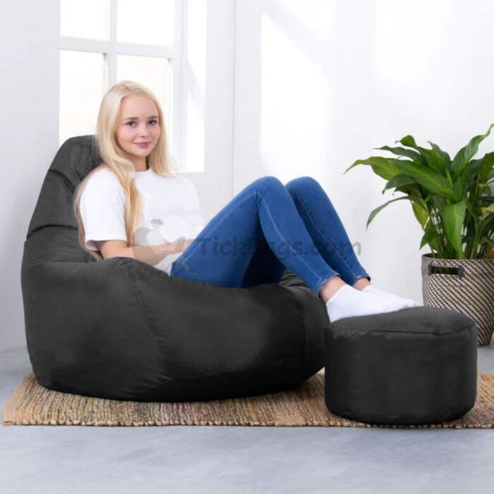 BUCKET BEAN BAG CHAIR AND FOOT STOOL