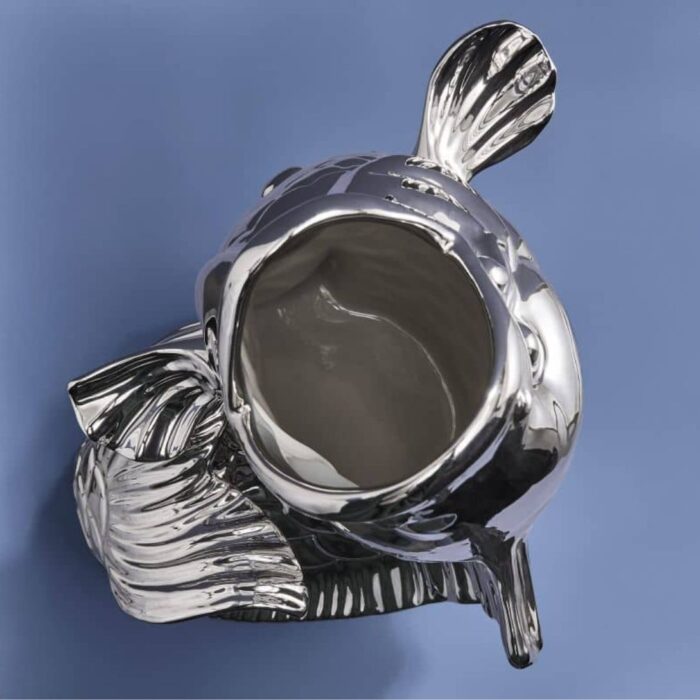 XXL VASE FISH BLUBB SILVER