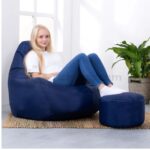 BUCKET BEAN BAG CHAIR AND FOOT STOOL