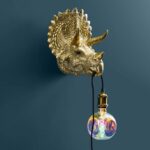 WALLLAMP DINOSAURS TRICERATOPS CERA GOLD