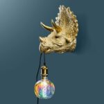 WALLLAMP DINOSAURS TRICERATOPS CERA GOLD