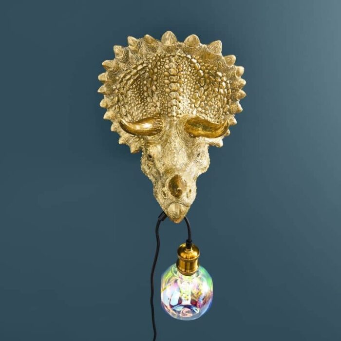 WALLLAMP DINOSAURS TRICERATOPS CERA GOLD