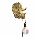 WALLLAMP DINOSAURS TRICERATOPS CERA GOLD