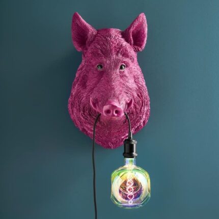 Wall Lamp Wild Boar Willy Magenta