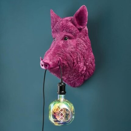 Wall Lamp Wild Boar Willy Magenta