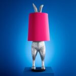 Floor Lamp Rabbit Hiding Magenta-Silver