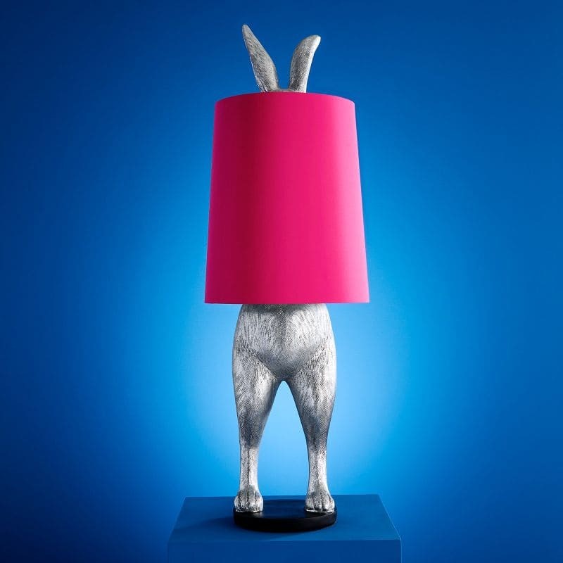 Floor Lamp Rabbit Hiding Magenta-Silver