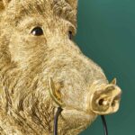 Wall Lamp Wild Boar / Pig Willy Gold