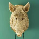 Wall Lamp Wild Boar / Pig Willy Gold