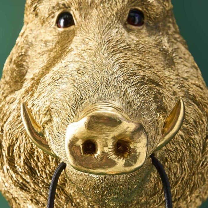 Wall Lamp Wild Boar / Pig Willy Gold