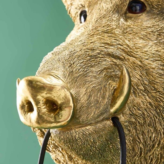 Wall Lamp Wild Boar / Pig Willy Gold