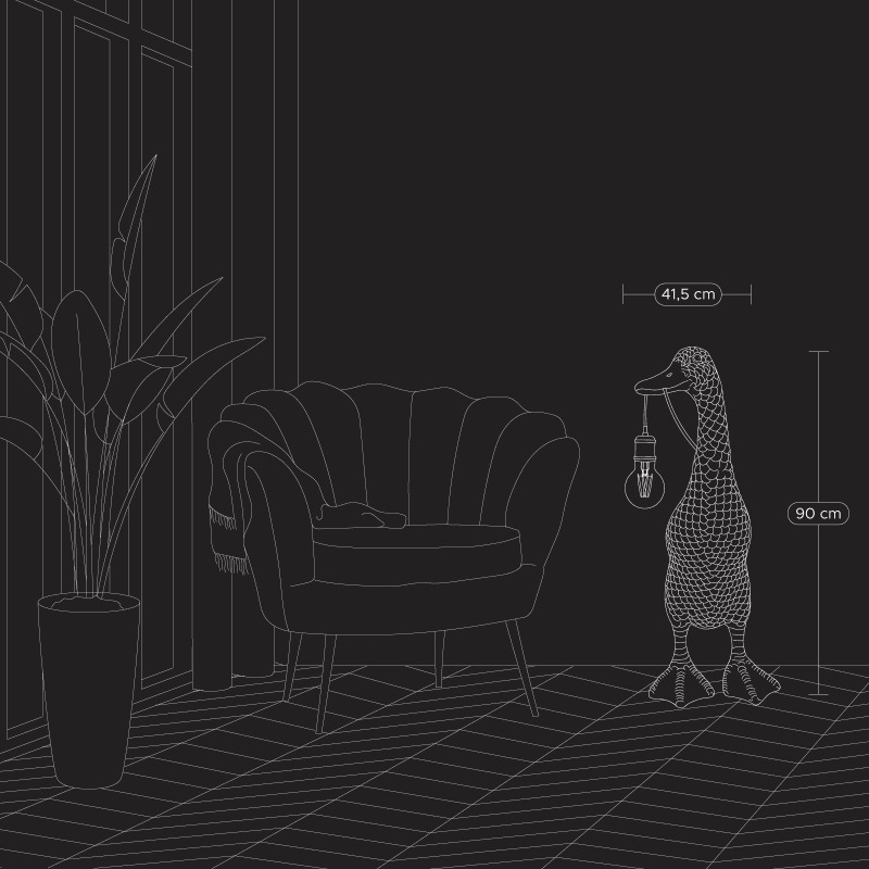 Floor Lamp Duck Ducky Gold