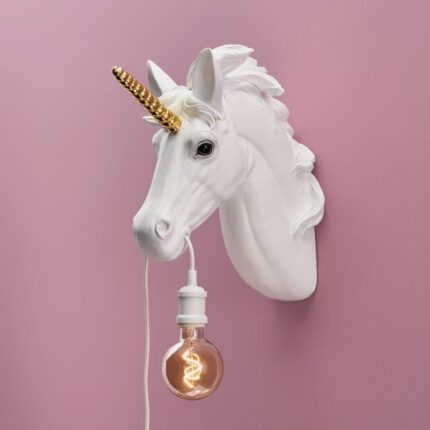 Wall Lamp Unicorn Hugh White-Gold