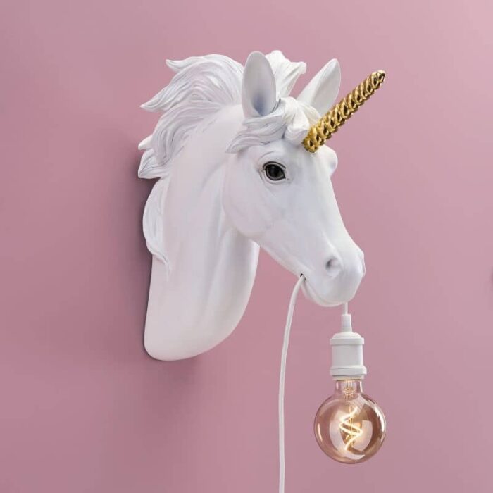 Wall Lamp Unicorn Hugh White-Gold