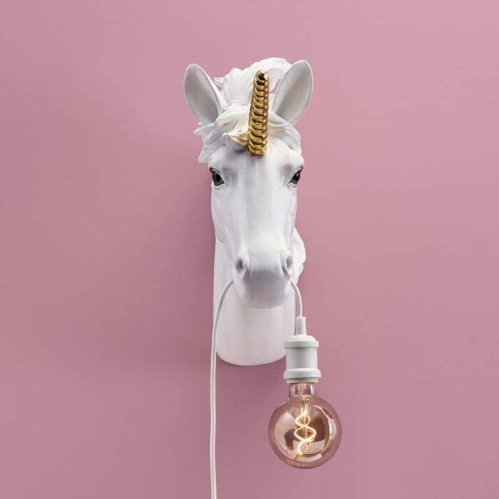 Wall Lamp Unicorn Hugh White-Gold