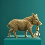 Table Lamp Wild Boar William Gold