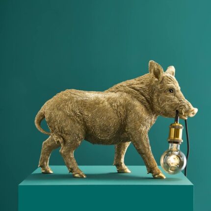 Table Lamp Wild Boar William Gold