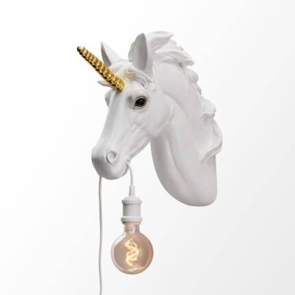 Wall Lamp Unicorn Hugh White-Gold