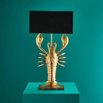 Premium Metal Table Lamp Lobster Gold
