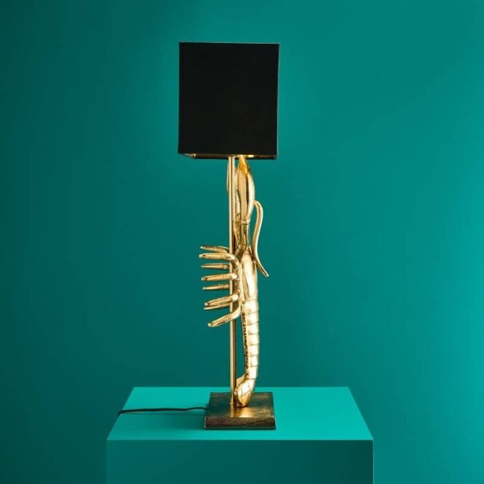 Premium Metal Table Lamp Lobster Gold