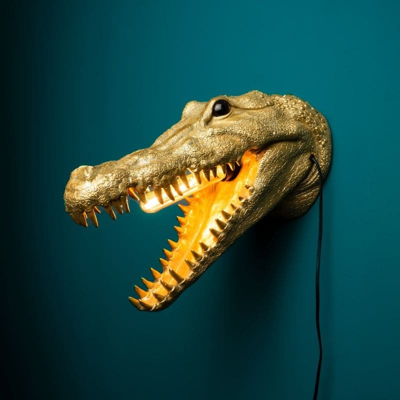 Wall Lamp Crocodile Alberto Aligatore Gold