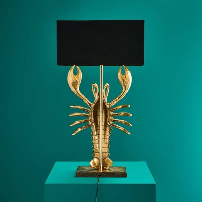 Premium Metal Table Lamp Lobster Gold