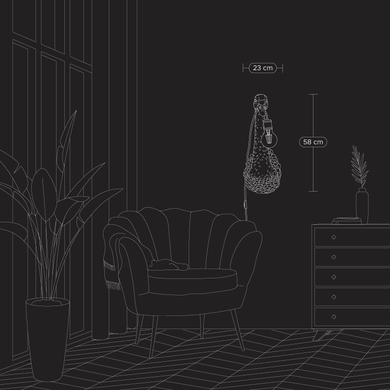 Wall Lamp Swan Petra Black