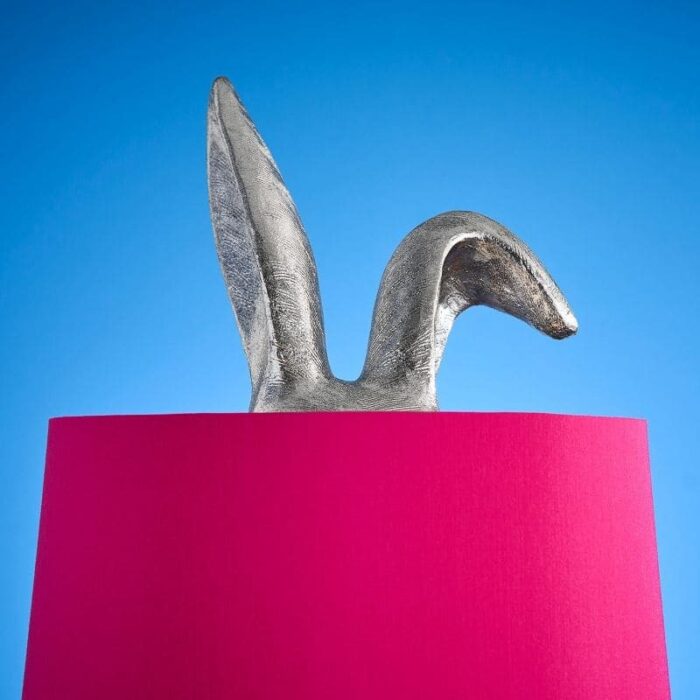 Tischleuchte Hase Hiding Bunny Magenta-Silver