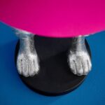 Tischleuchte Hase Hiding Bunny Magenta-Silver
