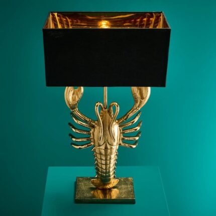 Premium Metal Table Lamp Lobster Gold