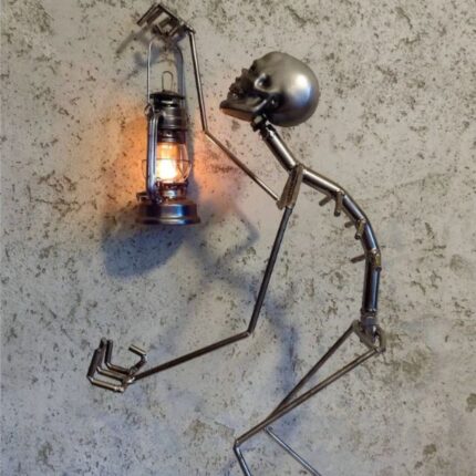 METAL SKELETON WITH OIL LAMP