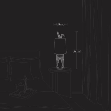 Table Lamp Rabbit Hiding Bunny Gold-Turquoise