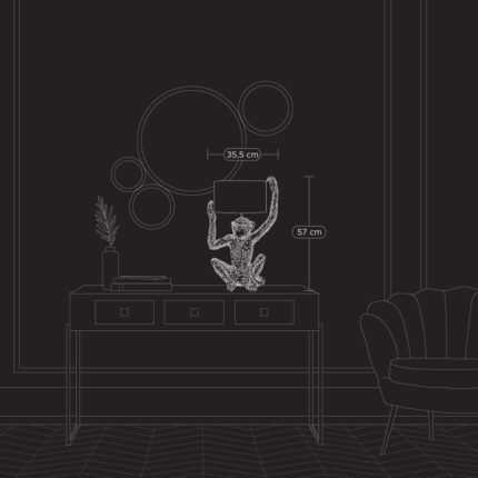 Table Lamp Monkey Chimpy Gold-Petrol