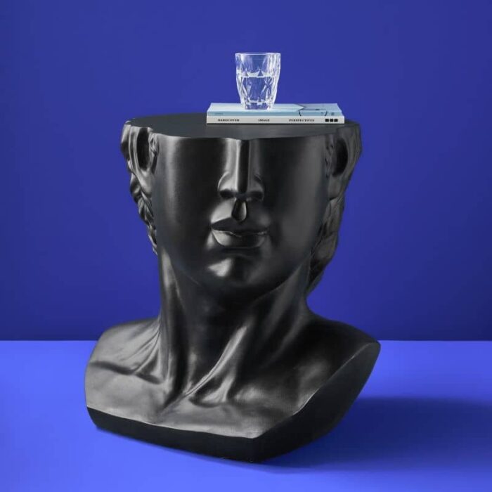 Side Table Male Bust David Black