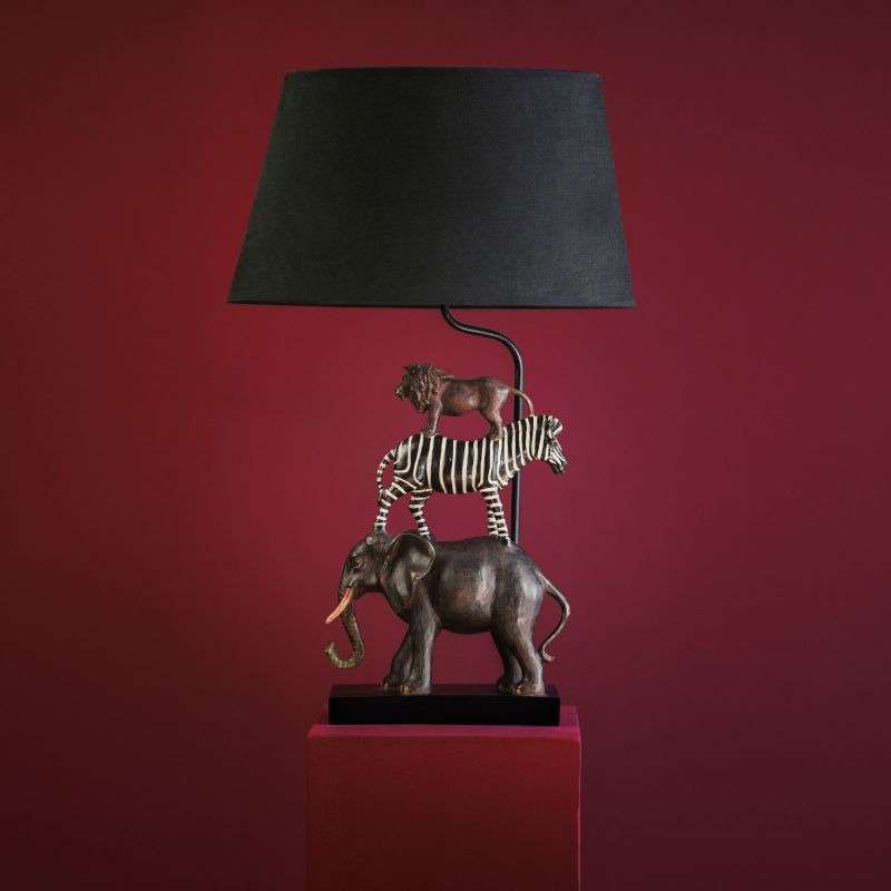 Table Lamp Lion-Zebra-Elephant Safari