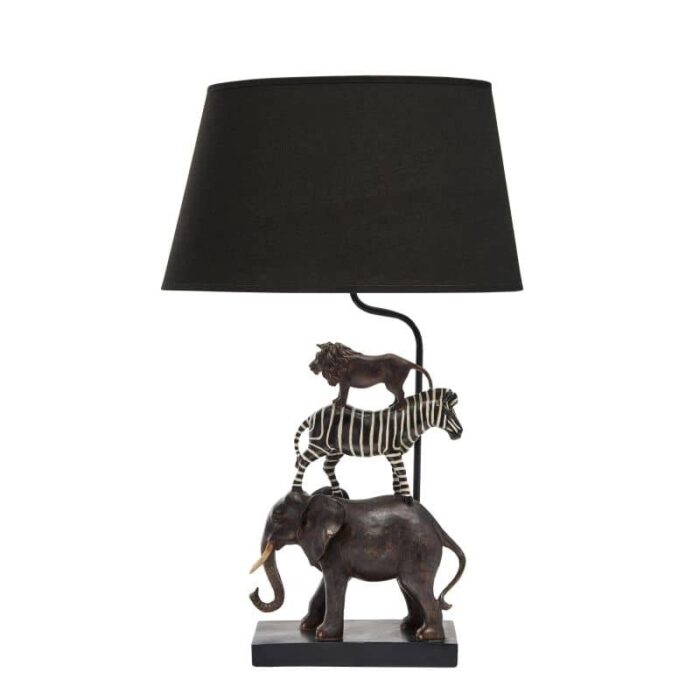 Table Lamp Lion-Zebra-Elephant Safari