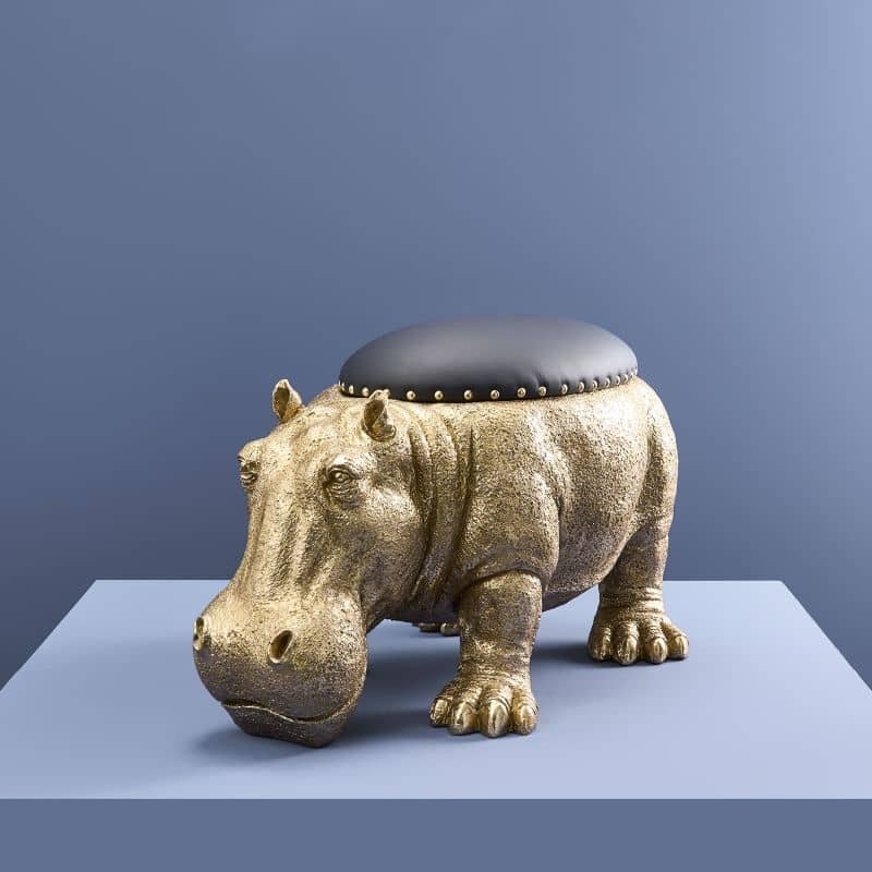 Stool Hippopotamus Patty Potamus Gold