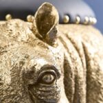 Stool Hippopotamus Patty Potamus Gold