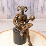 MINOTAUR BRONZE SCULPTURE ON MARBLE BASE